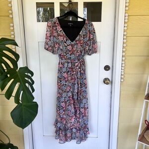 INC International Concepts Floral Maxi Dress - Pink and Blue